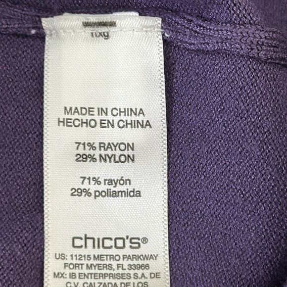 Chico’s Embellished Sweater Size 2 (12) V Neck - Picture 10 of 11